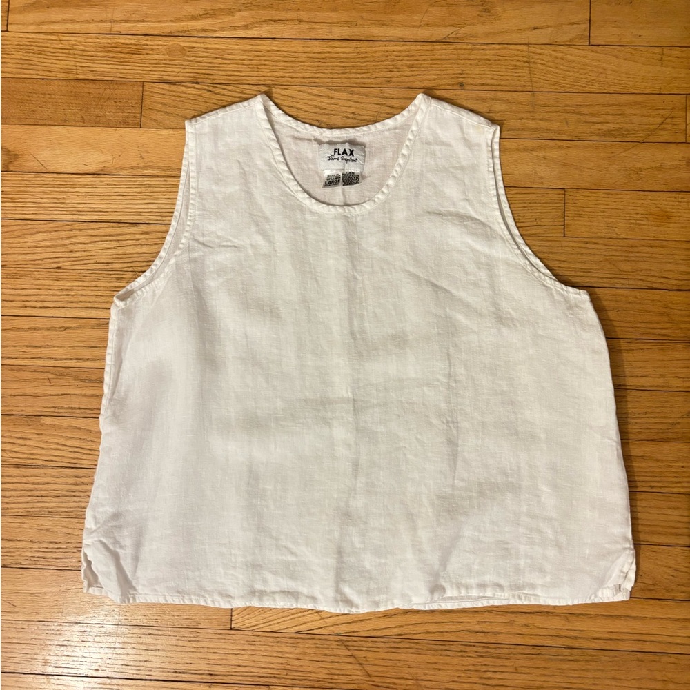 FLAX White Sleeveless Top size large